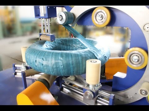 Compact Tube Coil Wrapping Machine For Horizontal Applications Strappack